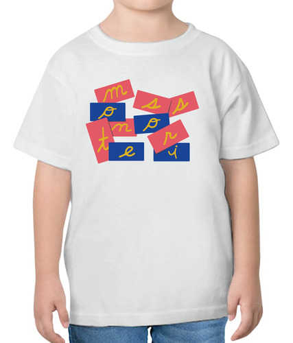 Playera De Niño Con Letras De Lija Montessori