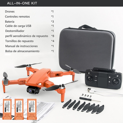 Drone LYZRC L900 Gps 4k Cámaras Duales Profesional Fpv 3 Baterías Color Naranja