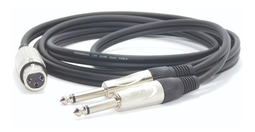 Imagen 2 de 3 de Cable Canon Xlr Hembra Balanceado A 2 Plug 6,5mm Mono L Y R