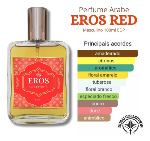 Perfume Eros Red 100ml Masculino- Árabe Oriental Amadeirado Top - Alta Fixação