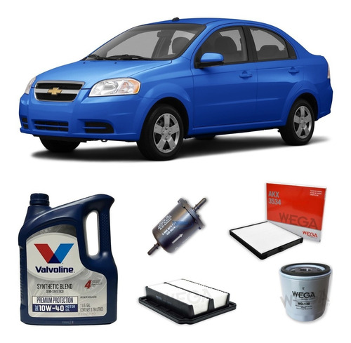 Kit Filtros Chevrolet Aveo Wega Y Valvoline 10w40 X4