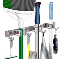 Comprar Soporte Organizador De Acero Inoxidable Escobas Trapeador