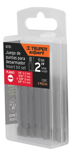 Juego De 5 Puntas Planas Combinadas Largo 2in Truper Expert