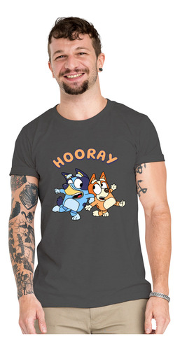 Polera Bluey Y Bingo Hooray Algodon Organico Wiwi