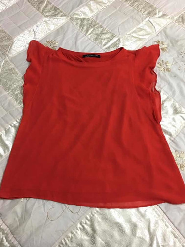 Zara Woman Blusa Para Dama Talla 28 Color Roja