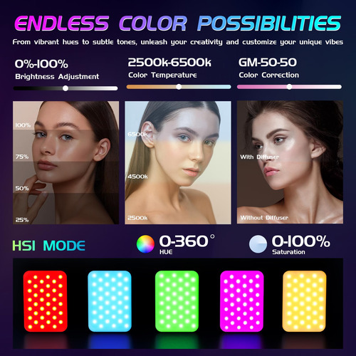 Luz Para Selfie Usb Recargable Rgb Led Para Teléfono
