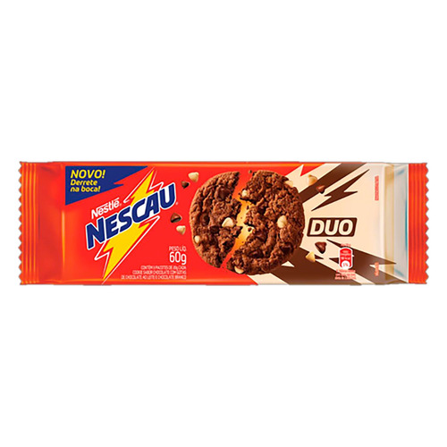 Imagem 1 de 1 de Biscoito Cookie Nescau Duo Nestlé Pacote 60g
