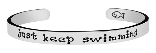 Jvvsci Just Keep - Pulsera De Natacion Con Mensaje Inspirado