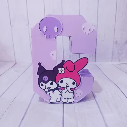 Letras Corpóreas 3d Kuromi Y My Melody ( Candy Bar)