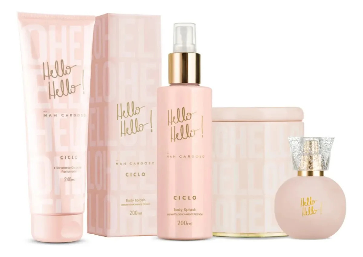 Ciclo Hello Hello! By Nah Cardoso para Ela Com Deo  Colônia e Body Splash