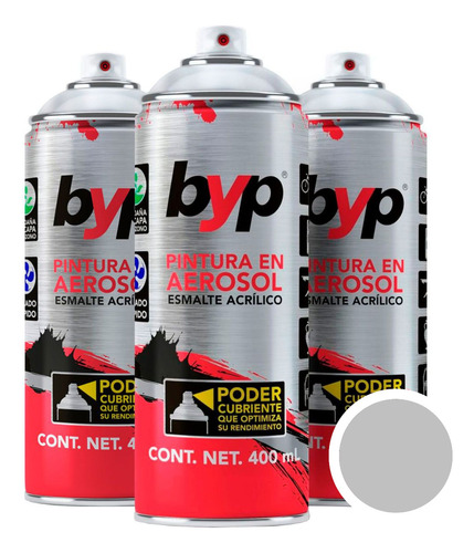 Pack 3 Aerosoles Byp, Pintura Spray, Alta Temperatura, 400ml