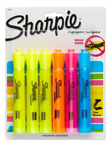 Set De 6 Resaltadores De Colores - Sharpie Accent Tank St...