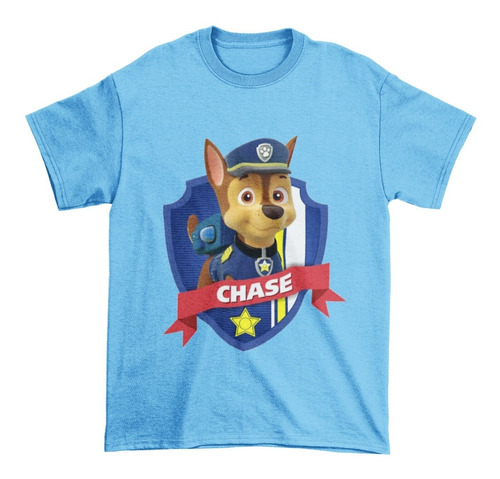 Polera Niña Niño Paw Patrol Canina Chase Algodon Estampado