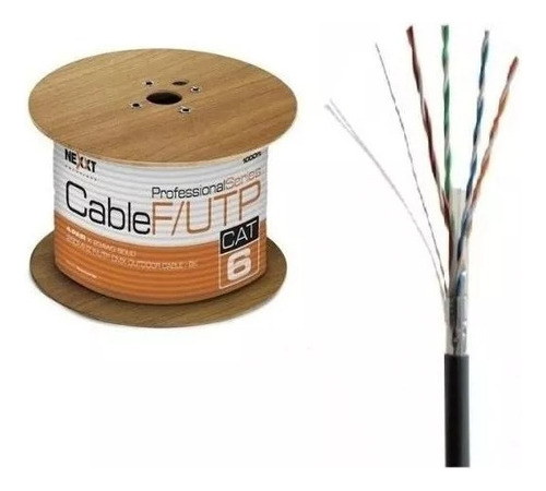 Cable Utp Cat6 Nexxt Exterior %100 Cobre Negro 305 Mtr 