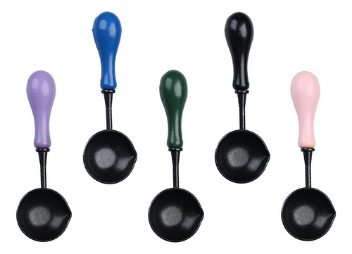 Elegante Juego De Cucharas De Cera Con Mango De Madera Para
