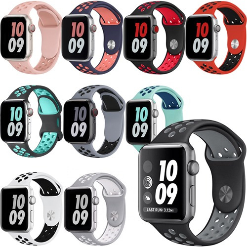 Malla Silicona Deporte Para Apple Watch 38 40 41 42 44 45mm