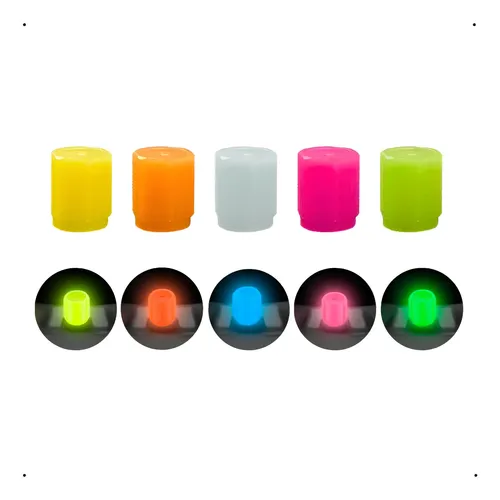 Bico Tampa Válvula Pneu 4un Carro Moto Luminoso Fluorescente