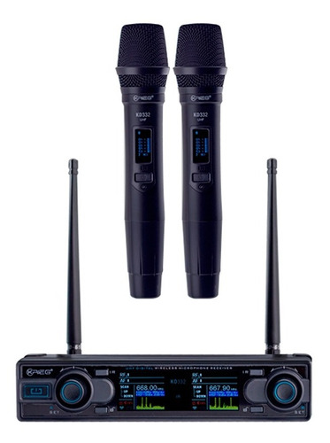 Microfono Inalambrico Krieg Kd-332 Uhf Doble Recargable 