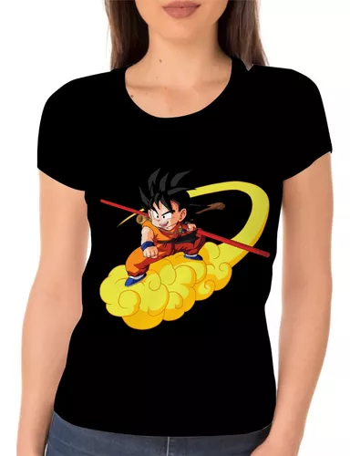 Camiseta Babylook Colorida Goku Super Saiyajin Deus