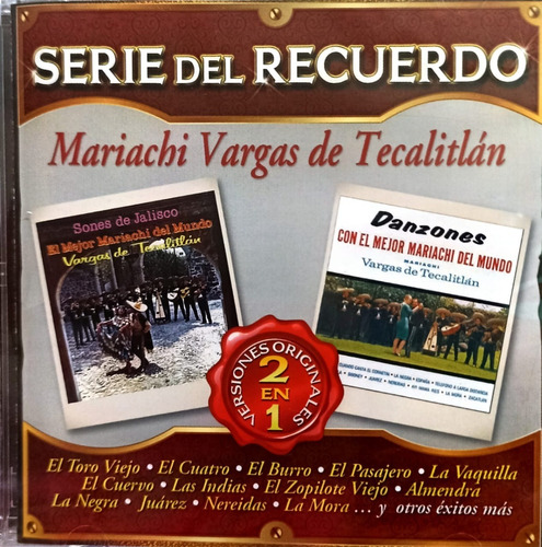Cd Mariachi Vargas De Tecalitlán Serie Del Recuerdo 2 En 1