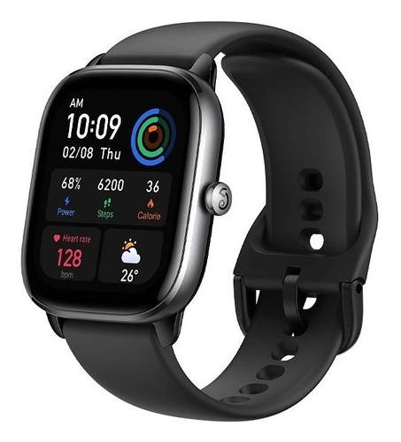 Imagen 1 de 2 de Smartwatch Amazfit GTS 4 Mini 1.65" caja de  aleación de aluminio y plástico  midnight black, malla  midnight black de  silicona