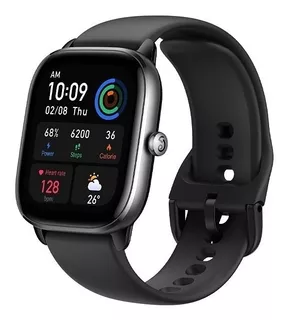 Smartwatch Amazfit GTS 4 Mini 1.65" caixa de liga de alumínio e plástico midnight black, pulseira midnight black e o arco preto