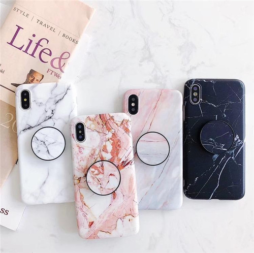 Funda De Marmol + Pop iPhone Pop Dama Hombre Mujer Goma Moda