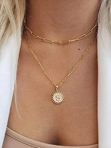Collares De Oro Para Mujer, Collar De Capas Chapado En Oro