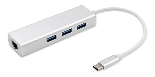 Adaptador Usb-c A Lan Red Rj45 10/100 Con Hub 3 Usb 2.0