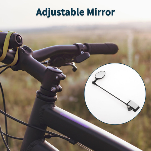 Espejo Retrovisor Para Bicicleta Bike 5x3.3cm Ajustable Black