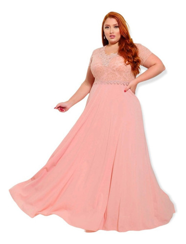 Vestidos Femininos Evangelicos Plus Size Bege Nude Madrinha