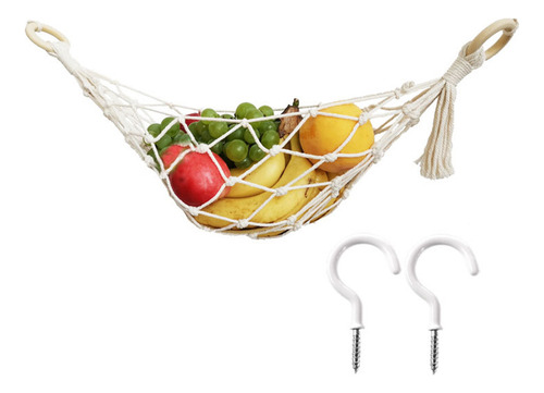 (a) Rede De Frutas Para Cozinha Embaixo Do Armário Macrame F