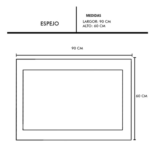 Espejo Rectangular 24x36 Decoracion Para Hogar