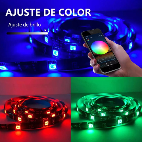 Tira Led Rgb 2835 Bluetooth Luces Led 5m Controlada Por App