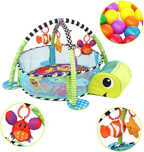 Gym Interactivo 3 En 1 De Pelotas Piscina Animales Para Bebe