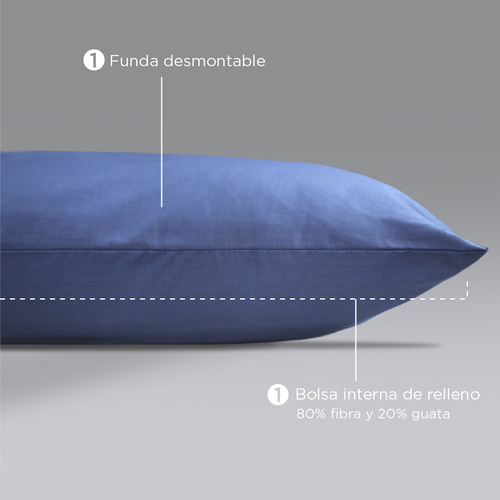Almohada King Size 100% Algodón 144 Hilos Semi Firme