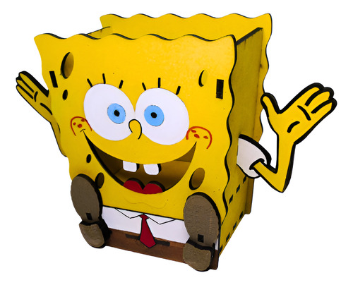 Lapicera Bob Esponja Con Cajoncito Amarillo Lapicera Bob Esponja