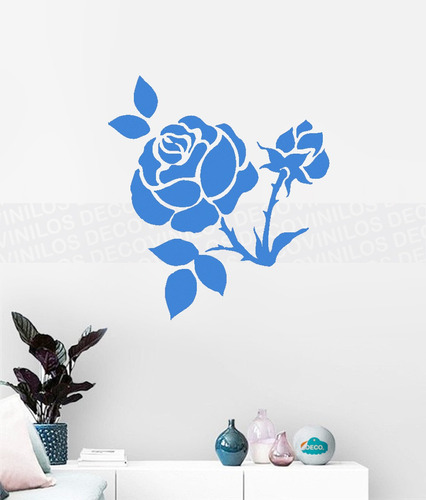 Vinilo Decorativo Personalizado Rosa Ramo Pared