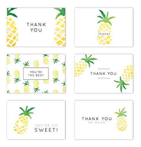 Tarjetas De Agradecimiento De Piña De 4 X 6 (paquete D...