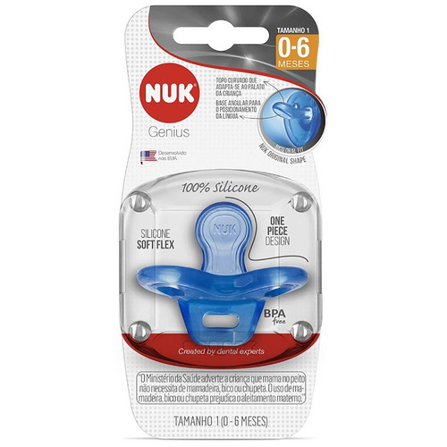 Chupeta 100% Silicone - Boy Azul Nuk