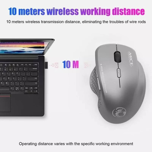 Mouse Inalmabrico 2,4 Ghz Portatil Usb 1600 Dpi 6 Botones