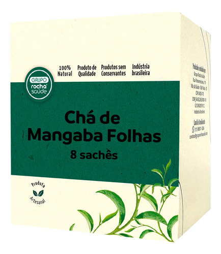 Chá Rocha Saúde ervas em sachê Chá de Mangaba Folhas 20 g 8 u