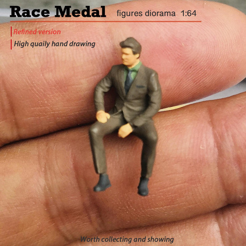 1/64 Posição Sentada Figura Pvc Pessoas Rua Tabela Ciano