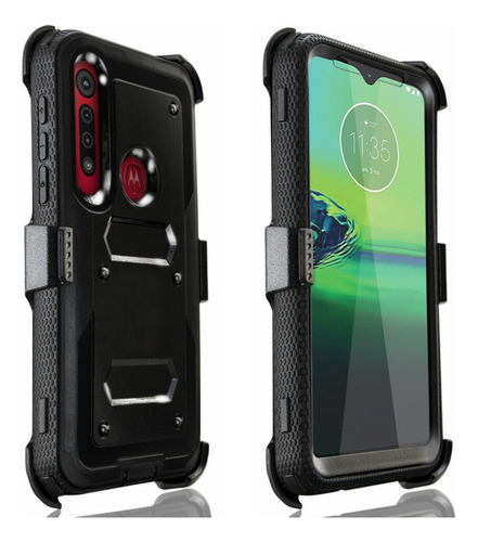 Case Moto G8 Plus G8 Play One Macro + Vidrio Templado C/clip