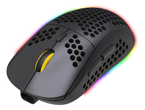 Mouse Inalámbrico Luminoso Rgb Recargable De 3 Modos Y 2,4 G