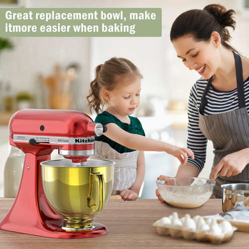Tazón De Mezclador De Acero Inoxidable De 5qt Compatible Con