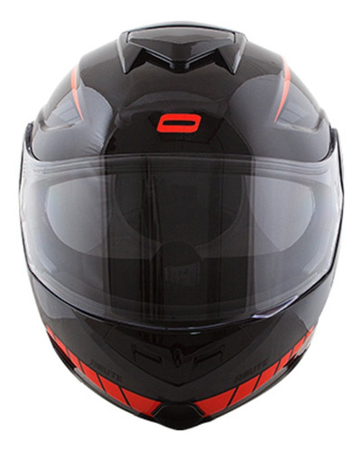 Capacete para moto  escamoteável Norisk  FF345 Route  preto, cinza e vermelho motion tamanho 61 