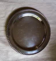 Comprar Antigua Bandeja Redonda Para Servir Café Plata Oneida
