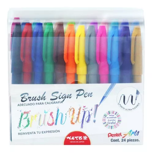 Plumin Brush Sign Pen Pentel Ses15c-m-24est