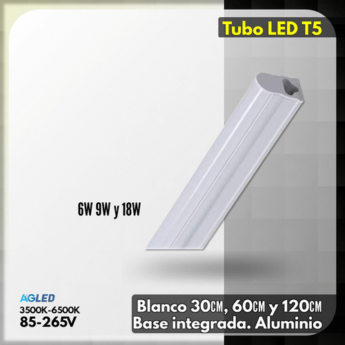 Tubo Led T5 18w 120cm Base Integrada Aluminio 6500k 85-265v